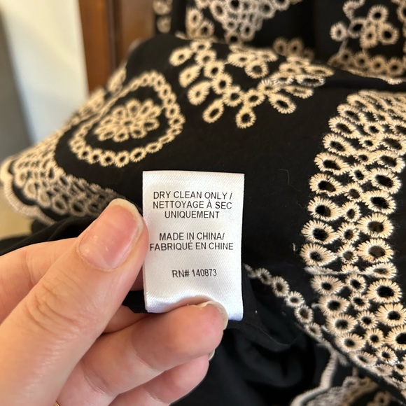 LoveShackFancy Black 'Pamela' One-shoulder Broderie Anglaise Cotton Dress Lrg - Picture 8 of 9